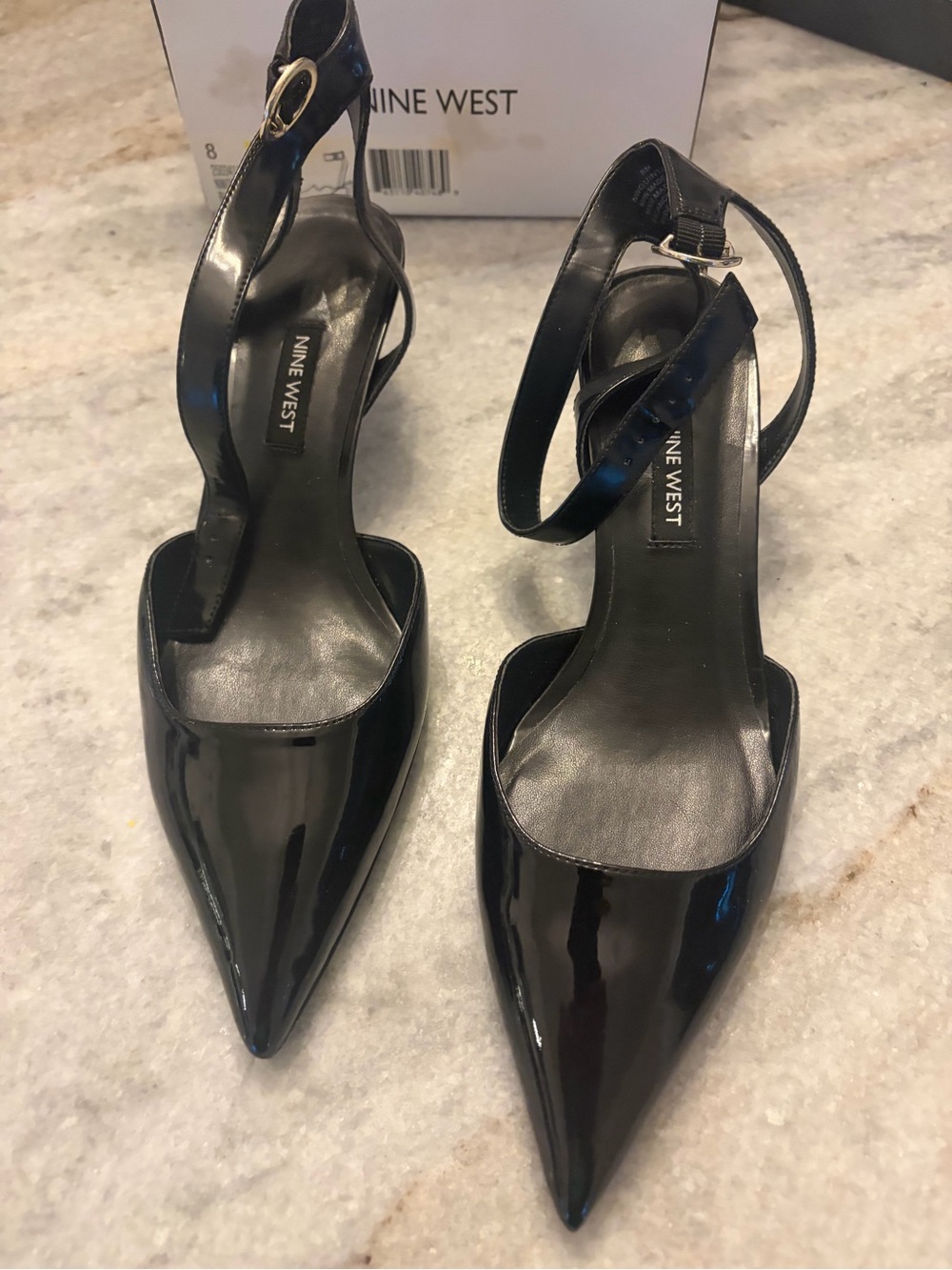 Nine West Black  Pointed Toe Ankle-Strap Heels - Picture 3 of 8